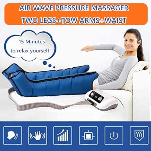 Dtyubfg Appareil de Massage des Jambes à Compression d'air, équipement de pressothérapie pour Tout Le Corps pour Les Pieds, la Taille, Le Mollet, Le Bras, la pressothérapie électrique
