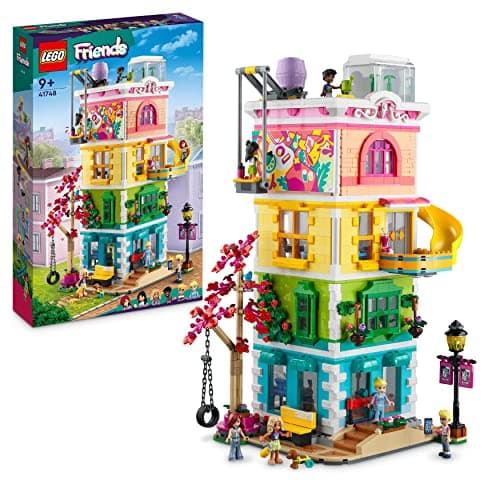 LEGO 41748 Friends Le Centre Collectif de Heartlake City, Jouet Modulaire avec Studios d'art et d'Enregistrement, Salle de Jeux, Pickle Le Chien et Plus, Cadeau pour Enfants