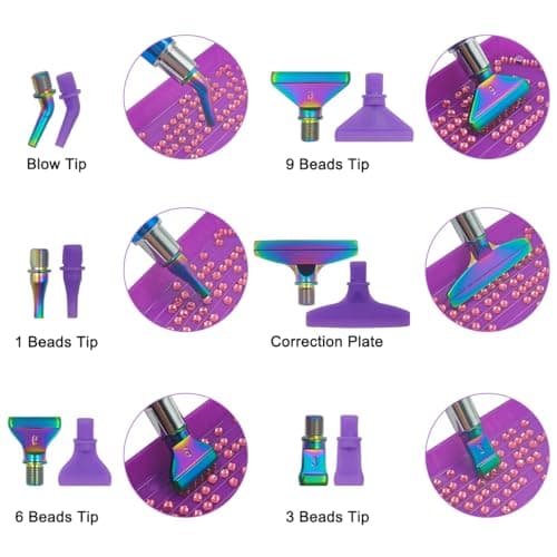 AIFUDA Lot de 22 stylos de peinture diamant 5D avec 12 embouts filetés pour loisirs créatifs