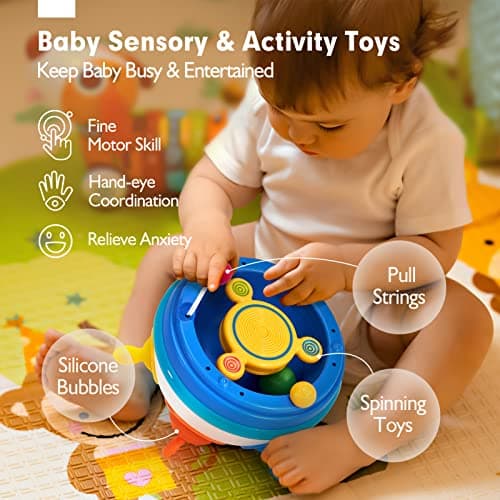 hahaland Jouet Bebe 1 an Montessori d'Activité et Développement, Cadeau Fille Garçons 1 2 3 an Sensorielle Bebe Pop Cubi Montessori 1 2 3 Ans