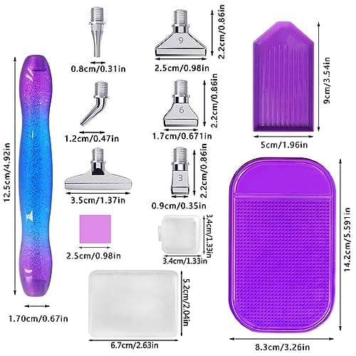 AIFUDA Lot de 24 kits de peinture diamant avec pointes filetées 5D pour adultes