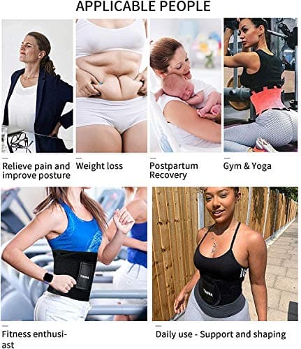 YIANNA Ceinture Amincissante Ventre Plat Femme Homme de Sudation Abdominale Waist Trainer Néoprène Fitness Corset Minceur Noir, 8003 Size S