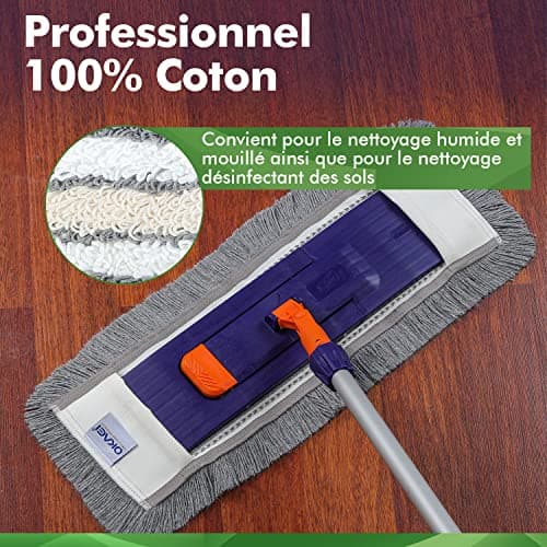 Okaei Housse de serpillère 1 Piece (40 CM) - Housse de serpillère pour hôpitaux et établissements de Soins - Housse de serpillère à Glissement Optimal pour Un Travail Ergonomique - Gris