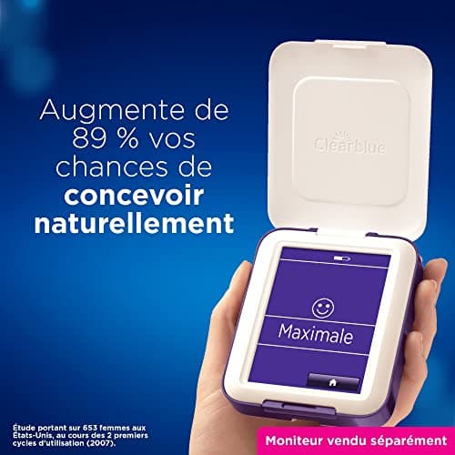 Clearblue Pack de Recharge pour Moniteur de Fertilité Clearblue Avancé : 20 tests de fertilité pour l’ovulation et 4 tests de grossesse, 24 tests (moniteur vendu séparément)