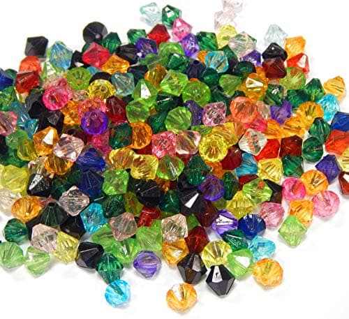 Lot de 400 perles de plastique de luxe en plastique 8 mm – Lot de 2 cônes de perles pour bricolage D806