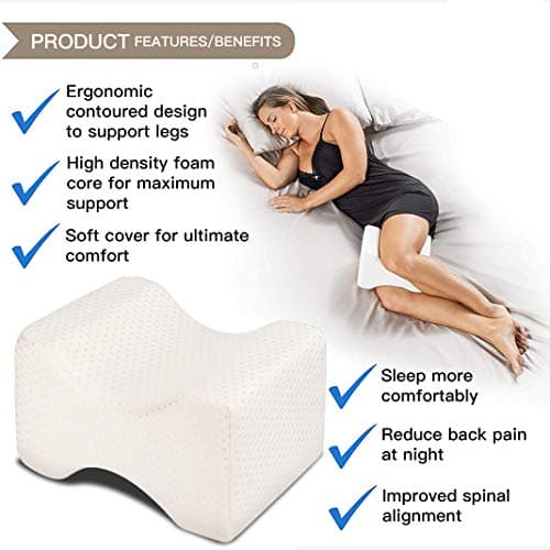 Dioxide Oreiller orthopédique pour Genou, Coussin Jambes Ergonomique pour Les Hanches, Le Dos, Les Jambes, Les Genoux, Choix idéal pour Dormir sur Le côté