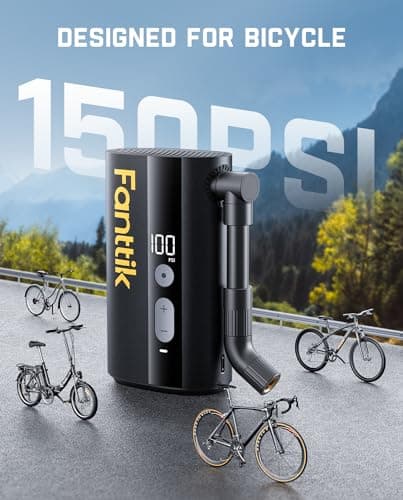 Fanttik X9 Ace Pompe à Vélo électrique, gonflage Rapide de 32s gonfleur Electrique Velo, 150PSI Pompe a Velo Electrique avec Valve Presta et Schrader, pour Vélo de Route, VTT, Vélo électrique&Urbain