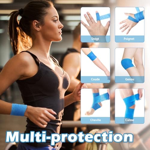 YANGTSUNG 9 rouleaux Bandage Autoadhésif Cohésifs, 2.5cm x 4.5m Bande Cohesive Bandages Auto-adhésifs De Sport pour Poignet, Cheville, Bandage Elastique Cohésif pour Chiens, Chevaux