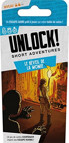 Asmodee - UNLOCK! Short Adventures - Le Réveil de la Momie + Les Secrets de la Pieuvre - Jeu de Société dès 10 ans - Escape Game - Jeu de Cartes Coopératif - 1 à 6 Joueurs - 30 Min- en Français