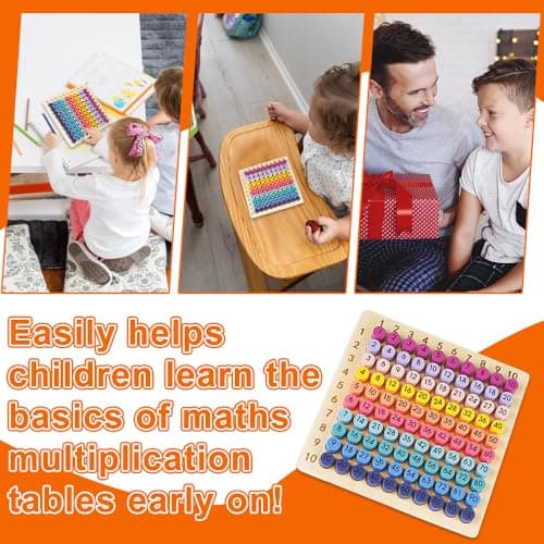 Tableau de Multiplication 1 x 1 Montessori Maths Jouet Éducatif Mathématiques Jeu d'apprentissage des Nombres Montessori Mathématique Jeu De Cartes Jouets Montessori Cadeaux pour Apprendre à Compter