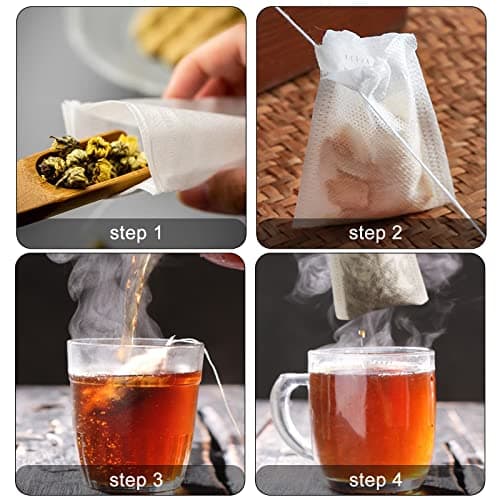 Lot de 400 Filtre à Thé Papier Jetable, Jetables avec Cordon, Sachet de Thé Jetable, Filtre Thé Pour Thé Vrac Epices (7cm x 9 cm)