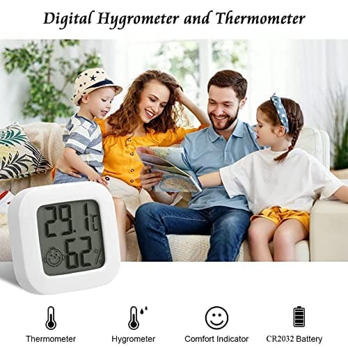 flintronic Thermomètre Hygrometre Interieur, 3PCS Mini Thermomètre Hygromètre Intérieur Digital à Haute Précisio,Thermomètre Précis et Hygromètre pour La maison,Le bureau,Les Reptiles,La Pépinière