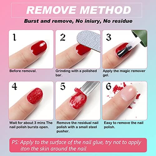Dissolvant Vernis Semi Permanent 3 Pièces, Gel Nail Polish Remover, Enlève Rapidement et Facilement le Vernis en Gel Avec Lime à Ongles et Grattoirs