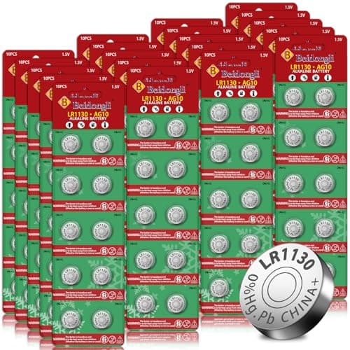 Beidongli LR1130 LR1130-20-200 Piles Bouton alcalines AG10 1131 189 1,5 V Pile Bouton LR54