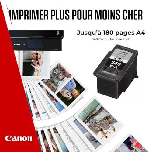 Canon Cartouche Encre - PG-540 Cartouche d'encre Noire Authentique pour imprimante - Imprime jusqu'à 180 Pages A4 (1 x Cartouche)