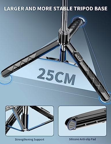 163.5CM Perche à Selfie, Trépied Smartphone, Extensible Selfie Stick Trépied de Téléphone avec Télécommandeet Support pour Téléphone Portable Compatible avec iPhone/Samsung/GoPro/Camera