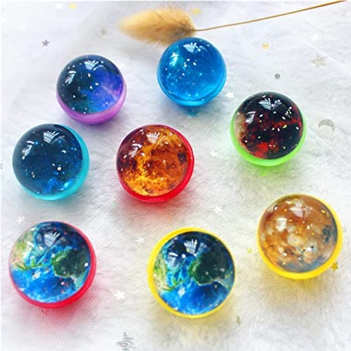 Jatidne 24 Pièce Balle Rebondissantes Enfant Espace Cadeau Anniversaire Enfants Invites 30mm Diamètre Decoration Pinata Anniversairee