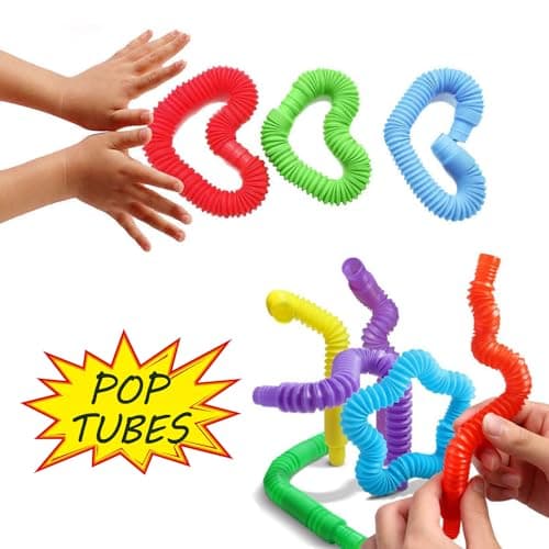 SYEYCW 15 Pièces Pop Tubes Mini Jouets Sensoriels, Jouets Sensoriels de Tuyau Extensible Anti-Stress, pour Enfants, Adultes, Personnes Souffrant d’Autisme, Soulager l'Anxiété et Le Stress, 5 Couleurs