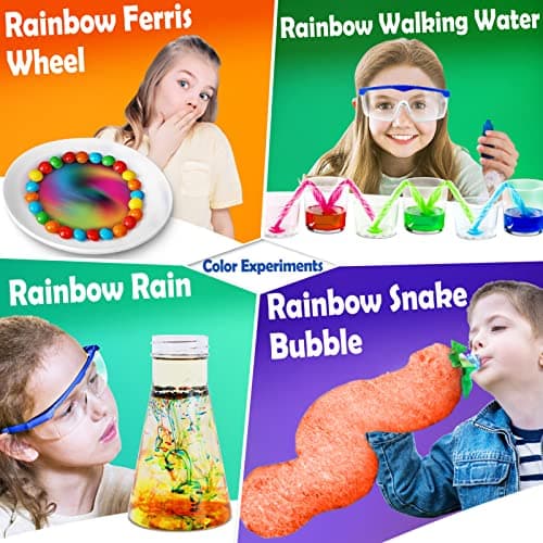 UNGLINGA Kit Scientifique pour Enfants - Laboratoire Enfant avec 60+ Expériences y Activites Manuelles eux Éducatif de Sciences et Chimie, Volcans
