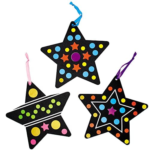 Baker Ross Décorations à Gommettes motif Etoile - Lot de 12, Autocollants Enfants (FX262)