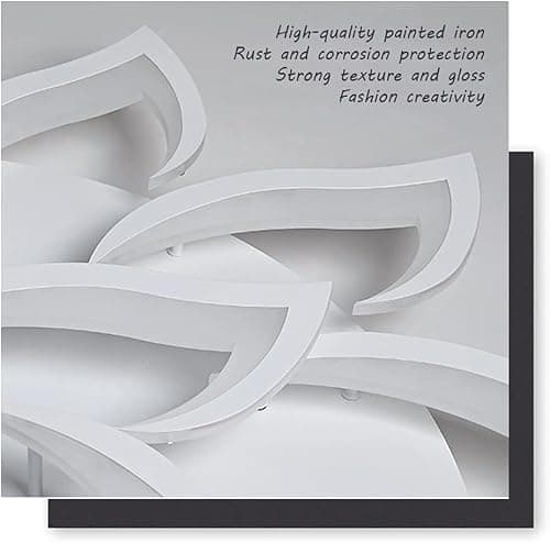 Plafonnier LED Petale, Plafonnier Salon Dimmable 3000k-6000K (10 Petales) | Luminaire Plafonnier avec Télécommande, Lustre Chambre Design de Creative Petal 60W, Aluminium+Acrylique , Diamètre 85CM