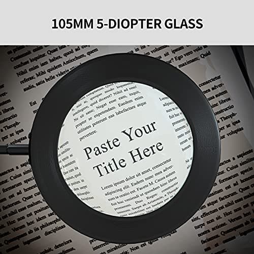 Beyamz - lampe loupe/lampe de travail/avec verre véritable 105 mm 5 dioptries/éclairage tricolore à intensité variable / 750 lm par 72 LED/rayon de travail 90 cm/connexion USB