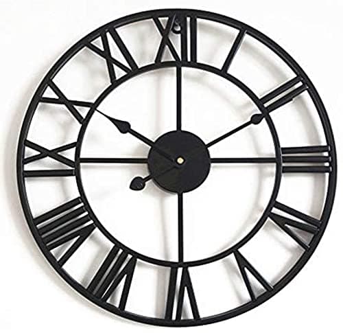 ACCSHINE Horloge Murale Metal avec Chiffres Romain Vintage Silencieuse 40cm