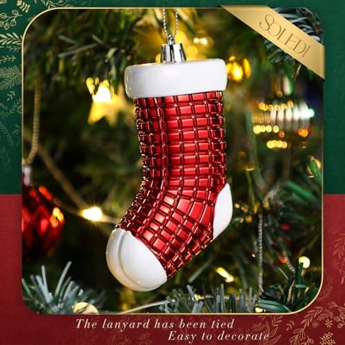 SOLEDI Lot de 128 Boule de Noel - Decoration Noel Sapin - Boules de Noël en Plastique Incassable - pour Decoration Noel Extérieur ou Intérieure - Décorer Sapin de Noël - Deco Noel (Rouge et Blanc)