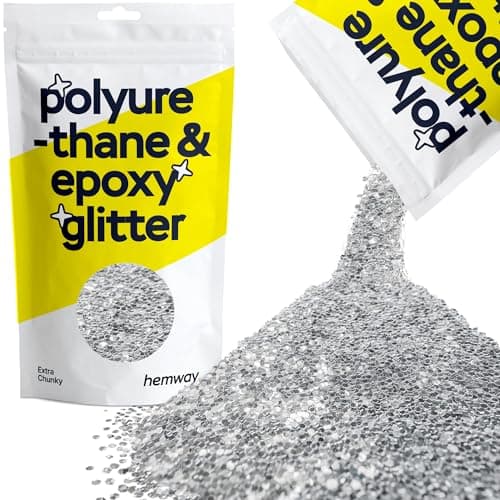 Paillettes pour Résine Argent Métallique Cristaux for Époxy Artisanat Extra Grosses Paillettes Gobelets Fondant de cire 100g / 3.5oz