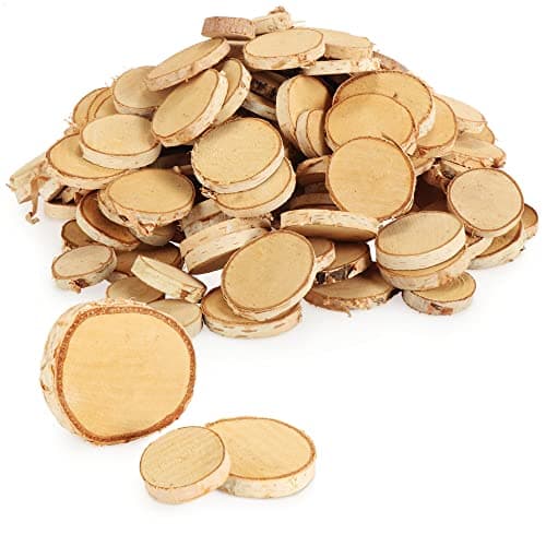 com-four® 1kg décoration à saupoudrer, disques décoratifs en Bois à saupoudrer - copeaux de Bois en Bois Naturel avec écorce - Fournitures Artisanales pour Cadeaux et Pots-pourris