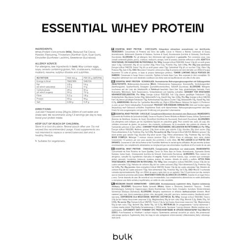 Bulk Protéines De Lactosérum Essentielles, Protéine Whey en Poudre, Chocolat, 2,5kg
