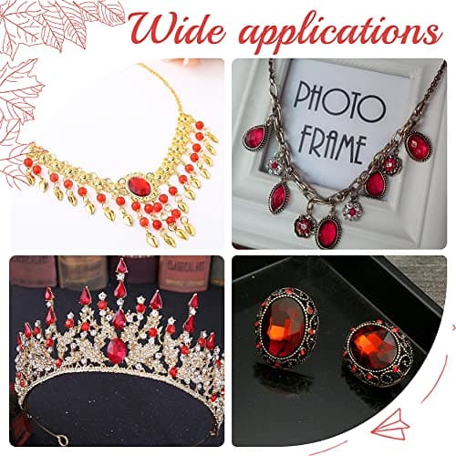 FINGERINSPIRE 30pcs 40x30mm Dos Plat Ovale Acrylique Strass Rouge Auto-Adhésif Bijoux Grand Ovale Dos Plat Plastique Gemmes Embellissements Coller Sur Bijoux pour Costume Faire Cosplay Artisanat