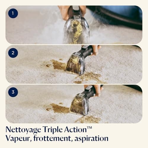Bissell SpotClean HydroSteam, Shampouineuse Canapé, Moteur Puissant de 1000W, Nettoyeur Vapeur avec Technologie HydroSteam, Nettoyeur pour Tapis, Moquettes, Meubles, Tissus, Voiture & Plus, 3689N