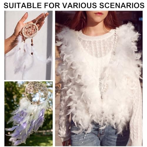 Paquet De 600 Plumes Blanches Artisanales, Plumes Pour Travaux Manuels, Plumes D'Oie Naturelles, Pour Attrape-RêVes, Mariages Et Projets D'Artisanat, Costumes, Sacs, DéCoration De Boucles D'Oreilles