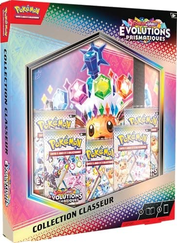 JCC Pokémon : Collection classeur Écarlate et Violet – Évolutions Prismatiques (classeur à 378 Pochettes et 5 boosters)