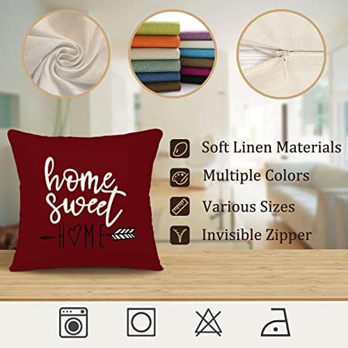 YCOLL Lot de 4 Housse Coussin Décoratif Canapé Taie d'oreiller Decoration Canapé Housses de Coussin en Lin d'extérieur Housse de Coussin Décoration pour Chambre, canapé, Chaise, Lit,Jardin 40x40CM