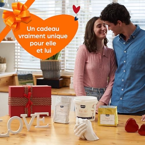 Niimo Kit Moulage Main Couple - Idée Cadeau Femme, Idée Cadeau Homme, Cadeau Couple, Cadeau Mariage Personnalisé, Cadeau Maman, Kits de Moulage et d'Empreintes, Moule Main Couple, Kit Moulage 3D