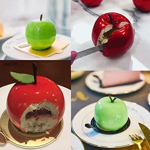 QIUMING Moules à pommes 3D moule en silicone Moule à gâteau en silicone avec 8 cavités Jelly Pudding Jelly Muffin Cupcake Moules à Chocolat Pour la cuisson du cupcake, u porte-savon, e la gelée