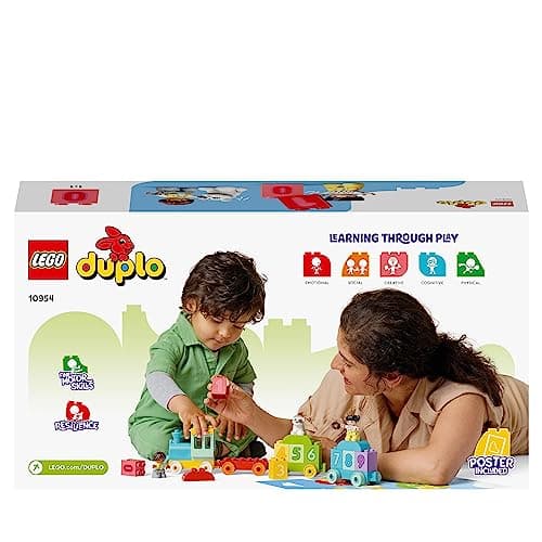 LEGO 10954 Duplo Le Train des Chiffres - Apprendre à Compter, Jouet d’Apprentissage, Jeu Éducatif, Ludique, avec Briques, pour Bébé 18 Mois, Cadeau