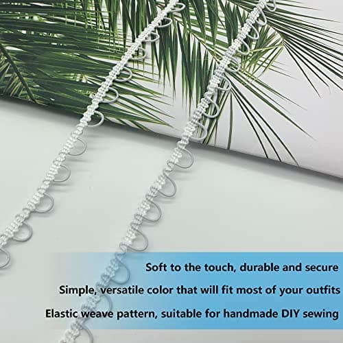 DHER Boutonnière Élastique Élastique avec Boutonnière 9 m Boutonnière Cordon Élastique Boucle Élastique pour Collier Femme, Ornement de Boutonnière en Dentelle Extensible Extensible de Mariage (#2)
