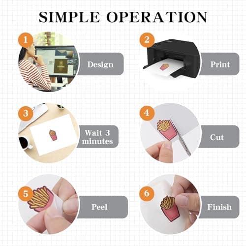 100 Pièces Feuille Papier Transparent Autocollant Imprimante Kit, Papier Stickers Imprimante Imprimable Waterproof, pour Imprimante Laser Papier Collant Transparent