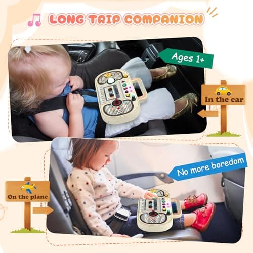 Ovshnrr Montessori Busy Board, Tableau Montessori Magnétophones Planche d'activités, Interrupteur de Circuit LED Jouets Sensoriels, pour Motricit Enfant Parcours de 1 à 3 Ans