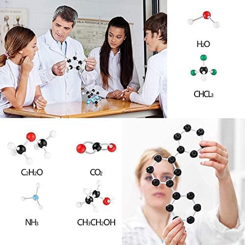 Modele Moleculaire 240Pcs, Kit Molécules Chimie Organique avec Atome Liens et Guide D'instruction pour Les Enseignants et Scientifiques par Poweka