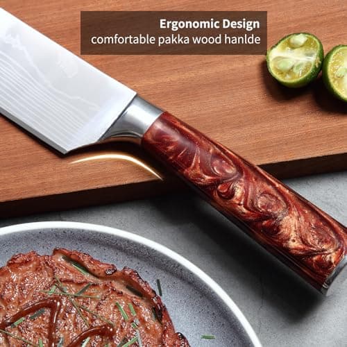 SOSINYA 2 pièces Set Couteau Cuisine Professionnelle:Couteau de Chef 20,5cm & Couteau de cuisine Universel 13cm,Acier Inoxydable Lame Tranchante, Manche Ergonomique Couteaux de cuisine.