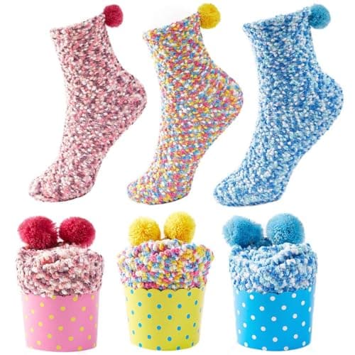 JARSEEN 3 Coffret Cadeau Noel Chaussettes Femme Super Confortables Chaud Douces Mignon Noël (Rose, Jaune, Bleu, EU 36-42)