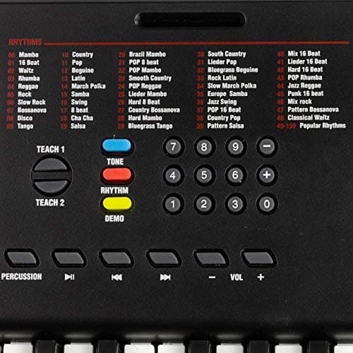 RockJam Clavier Compact 61 touches avec support de partition, alimentation, autocollants pour notes de piano et leçons Simply Piano