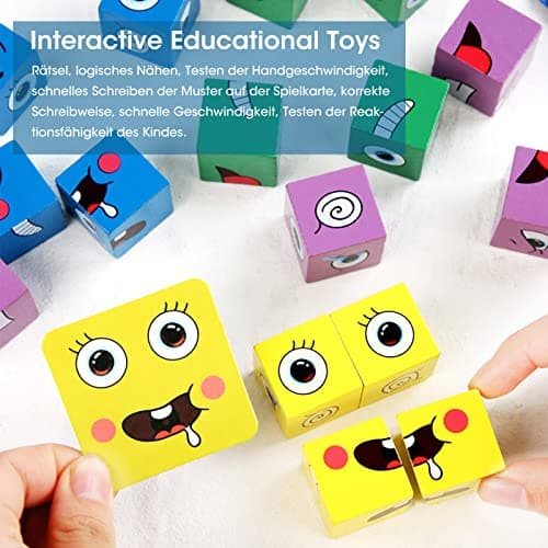 Jouets en Bois,Jouets sensoriels, Jouets Montessori pédagogiques pour Enfants à partir de 3 Ans,Cubes de Construction Puzzler Jouets Cadeau d'anniversaire pour Les Enfants de 3 à 12