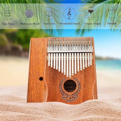 Kalimba 17 Clés Pouce - Piano à Doigts Portable Mbira Sanza Instrument Marimbas de Musique Professionnel avec Étui de Protection Instruction D'étude Marteau D'accord Cadeau Pour Enfants Adultes