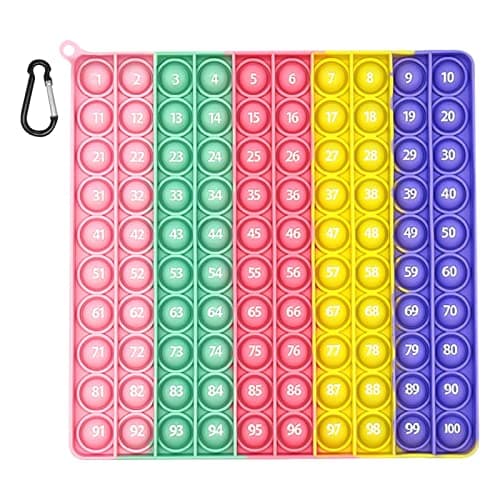 BOOWEN Pop it 20cm Push Popits Bubble Sensory Fidget Toy Silicone Anti-Stress Jouets Popper Stress-Reliever pour Adulte et Enfant Number 100