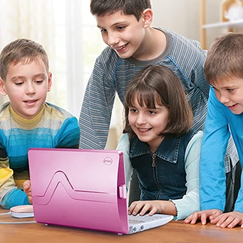 VTech - Genio MAX, Mon Premier Vrai Ordi Rose Métal, Ordinateur Enfant avec Écran Couleur 7 Pouces, Souris, 60 Activités et Jeux Éducatifs, Cadeau Enfant de 5 Ans à 12 Ans - Contenu en Français